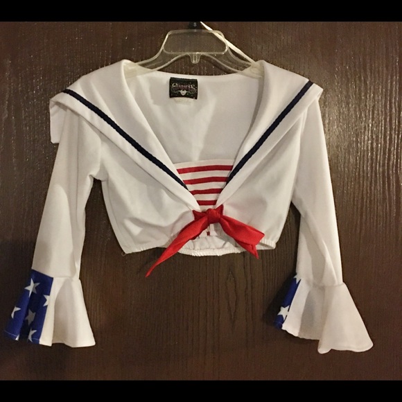 Charades Sailor crop top COSTUME TOP- small HALLOWEEN🧡🎃 - Picture 2 of 12